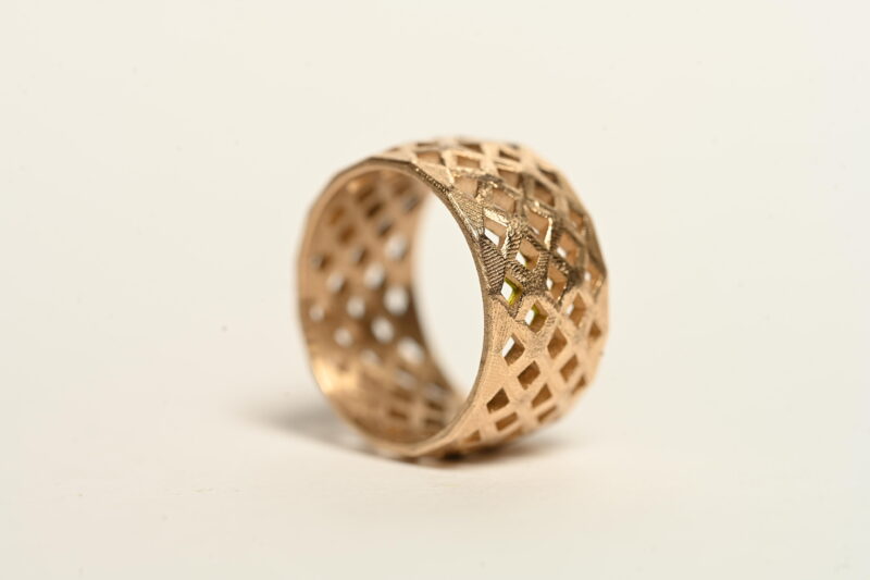 14K Gold Lattice Band